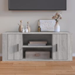Berkfield Home TV Cabinet Grey Sonoma 100x35x40 cm Engineered Wood - Size: 100 x 35 x 40 cm - thumbnail 1