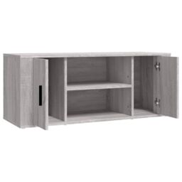 Berkfield Home TV Cabinet Grey Sonoma 100x35x40 cm Engineered Wood - Size: 100 x 35 x 40 cm - thumbnail 6