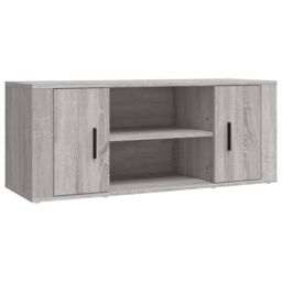 Berkfield Home TV Cabinet Grey Sonoma 100x35x40 cm Engineered Wood - Size: 100 x 35 x 40 cm - thumbnail 2