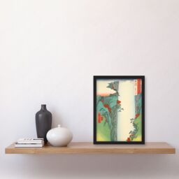 Artery8 Yoro Waterfall Mino Province Utagawa Hiroshige Japan Woodblock Artwork Framed Wall Art Print A4 in Black - thumbnail 2