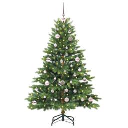 Berkfield Home Beautiful Artificial Christmas Tree with 150 LEDs Green 150 cm PE - thumbnail 3