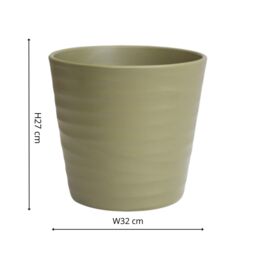 Ivyline Oslo Olive Taper Planter - H27cm D32cm - 4 Colours & 2 Sizes Available Online - Ceramic - Made in Europe - thumbnail 4