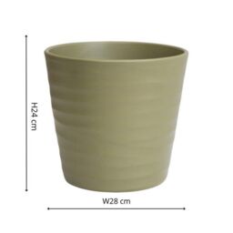 Ivyline Oslo Olive Taper Planter - H27cm D32cm - 4 Colours & 2 Sizes Available Online - Ceramic - Made in Europe - thumbnail 5