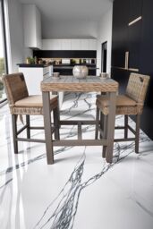 FWStyle Set Of 2 Grey Wash Solid Pine Rattan Bar Chairs - thumbnail 2
