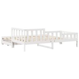 Berkfield Home Daybed with Trundle & Drawers Frame White 90x190 cm Single - thumbnail 7