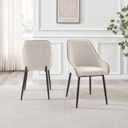FurnitureboxUK Novara 100cm Black Top Round Dining Table & 4 Cream Beaumont Chairs - thumbnail 8