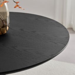 FurnitureboxUK Novara 100cm Black Top Round Dining Table & 4 Cream Beaumont Chairs - thumbnail 4