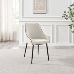 FurnitureboxUK Novara 100cm Black Top Round Dining Table & 4 Cream Beaumont Chairs - thumbnail 9