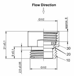 Balterley Flow Regulator Suitable with Any Shower Hose Option Chrome 20 x 20mm in Silver - thumbnail 2