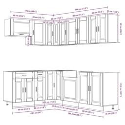 Berkfield Home Elegant 11 Piece Kitchen Cabinet Set Porto Grey Sonoma Engineered Wood - thumbnail 8