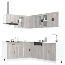 Berkfield Home Elegant 11 Piece Kitchen Cabinet Set Porto Grey Sonoma Engineered Wood - thumbnail 2