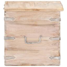Berkfield Home Chest 40x40x40 cm Solid Acacia Wood in Light Brown - Size: 40 x 40 x 40 cm - thumbnail 4
