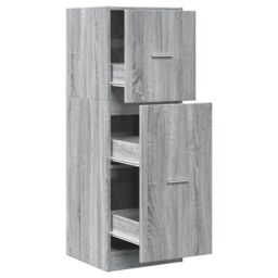 Berkfield Home Apothecary Cabinet Grey Sonoma 40x41x118 cm Engineered Wood - Size: 40 x 41 x 118 cm - thumbnail 2