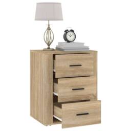 Berkfield Home Bedside Cabinet Sonoma Oak 50x36x60 cm Engineered Wood in Brown - Size: 50 x 36 x 60 cm - thumbnail 5