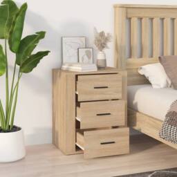 Berkfield Home Bedside Cabinet Sonoma Oak 50x36x60 cm Engineered Wood in Brown - Size: 50 x 36 x 60 cm - thumbnail 3