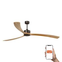 Netlighting Kauai XXL Ceiling Fan Dark Brown Pine Tuya Smart System - thumbnail 1