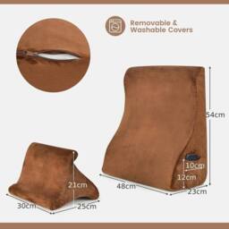Kelvenix 4-in-1 Wedge Pillow Set Bed Soft Wedge Pillow in Brown - Size: Single - thumbnail 2