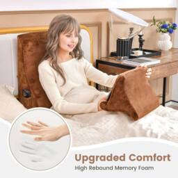 Kelvenix 4-in-1 Wedge Pillow Set Bed Soft Wedge Pillow in Brown - Size: Single - thumbnail 5