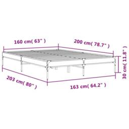 Berkfield Home Bed Frame without Mattress Sonoma Oak 160x200 cm in Light Oak - thumbnail 9