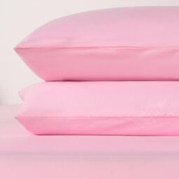 OHS 2 Pack Soft Microfibre Wrinkle Resistant Housewife Pillowcases in Pink - Size: Standard Pillow Case - thumbnail 1