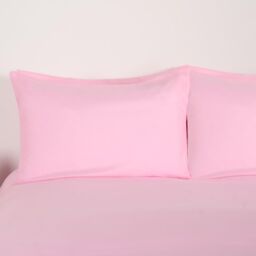 OHS 2 Pack Soft Microfibre Wrinkle Resistant Housewife Pillowcases in Pink - Size: Standard Pillow Case - thumbnail 2