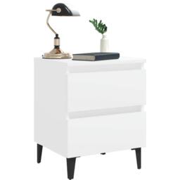 Berkfield Home Sturdy Bed Cabinets 2 pcs White 40x35x50 cm Engineered Wood - Size: 40 x 35 x 50 cm - thumbnail 7