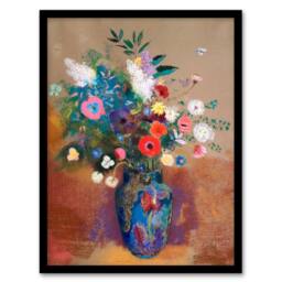 Artery8 Odilon Redon Framed Wall Art Print Bouquet of Flowers in a Vase - Size: A4 - thumbnail 1