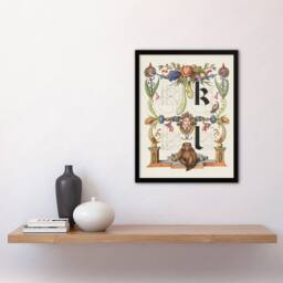 Artery8 Model Book of Calligraphy Framed Wall Art Pictorial Letter Guide K & l in White - Size: A4 - thumbnail 2