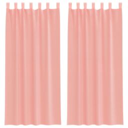 Berkfield Home Voile Curtains with Loops 2 pcs Pink 140x245 cm - thumbnail 2