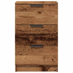 Berkfield Home Bedside Cabinet Old Wood 40x36x65 cm Engineered Wood in Brown - Size: 40 x 36 x 65 cm - thumbnail 5