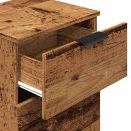 Berkfield Home Bedside Cabinet Old Wood 40x36x65 cm Engineered Wood in Brown - Size: 40 x 36 x 65 cm - thumbnail 9