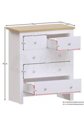 Home Discount Vida Designs Arlington 3+2 Drawer Chest Of Drawers Storage Bedroom Furniture in White - thumbnail 2