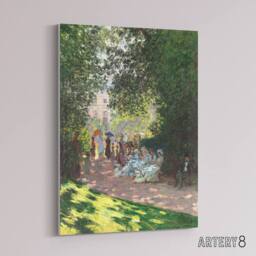 "Artery8 Monceau Park in the Afternoon Monet Vintage Canvas Wall Art in Green - Size: W18"" x H24""" - thumbnail 2