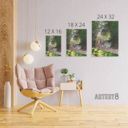 "Artery8 Monceau Park in the Afternoon Monet Vintage Canvas Wall Art in Green - Size: W18"" x H24""" - thumbnail 4