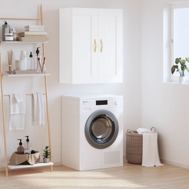 Berkfield Home Wall Mounted Cabinet White 69.5x34x90 cm Engineered Wood - image 1