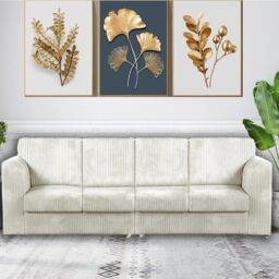 Furniture 786 Slumber 4 Seater Full Back Jumbo Cord Sofa in Ivory - thumbnail 1