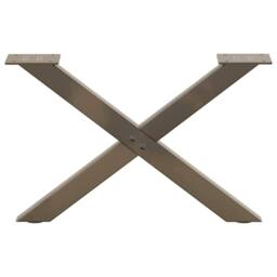 Berkfield Home Coffee Table Legs X-Shaped 2 pcs Natural Steel 60x(30-31) cm Steel in Brown - thumbnail 4