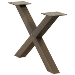 Berkfield Home Coffee Table Legs X-Shaped 2 pcs Natural Steel 60x(30-31) cm Steel in Brown - thumbnail 5