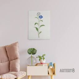 "Artery8 Blue Flower Canvas Wall Art Print Vintage Japanese Botanical in White - Size: W18"" x H24""" - thumbnail 3