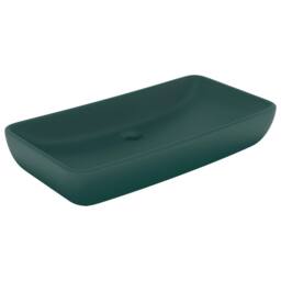 Berkfield Home Luxury Basin Rectangular Matt Dark Green 71x38 cm Ceramic - thumbnail 3