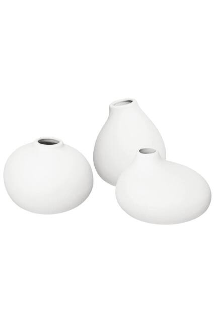 Blomus Nona Set of 3 Porcelain Vases - White - image 1
