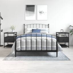 Berkfield Home Bedside Cabinets 2 pcs Black 40x42x56 cm Engineered Wood - Size: 40 x 42 x 56 cm - thumbnail 2