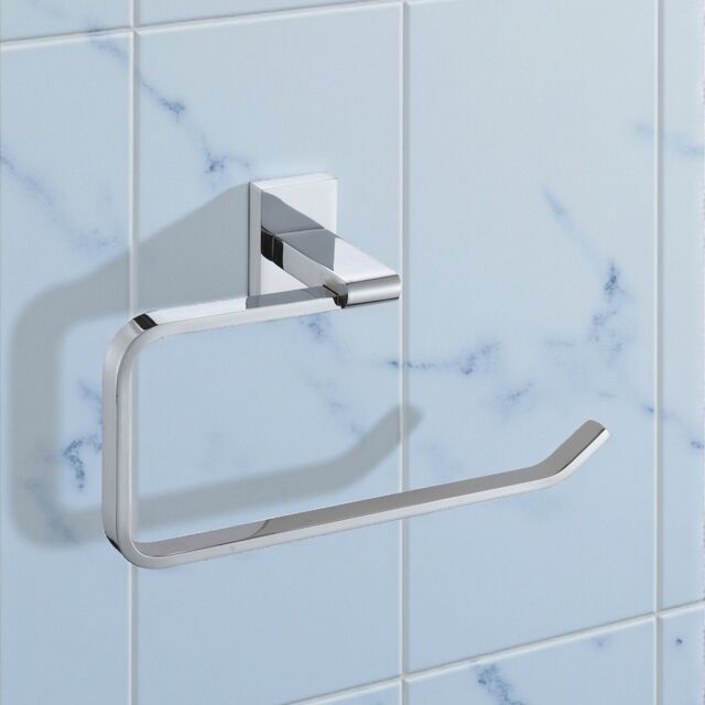 Showerdrape Unity Chrome Stainless Steel Wall Mounted Towel Ring in Silver - image 1