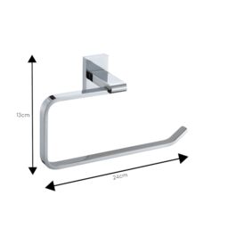 Showerdrape Unity Chrome Stainless Steel Wall Mounted Towel Ring in Silver - thumbnail 2
