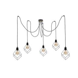 Netlighting Ruben Cluster Pendant Ceiling Light Wood 5x E27 in Brown