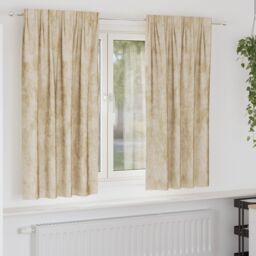 Berkfield Home Velvet Curtains 2 pcs with Eyelets Cream 175x140 cm