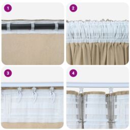 Berkfield Home Velvet Curtains 2 pcs with Eyelets Cream 175x140 cm - thumbnail 4