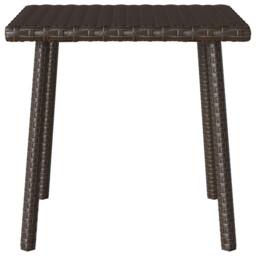 Berkfield Home Garden Coffee Table Rectangular Brown 40x40x37 cm Poly Rattan - Size: 40 x 40 x 37 cm - thumbnail 4