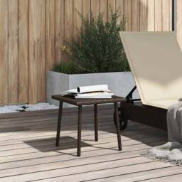 Berkfield Home Garden Coffee Table Rectangular Brown 40x40x37 cm Poly Rattan - Size: 40 x 40 x 37 cm - thumbnail 3