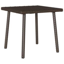 Berkfield Home Garden Coffee Table Rectangular Brown 40x40x37 cm Poly Rattan - Size: 40 x 40 x 37 cm - thumbnail 6